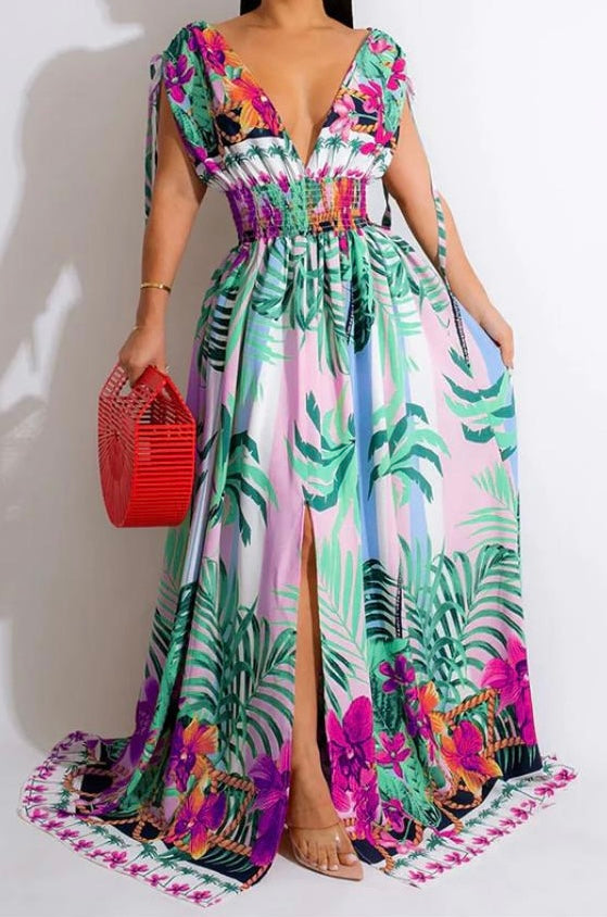 Long flowery summer dress