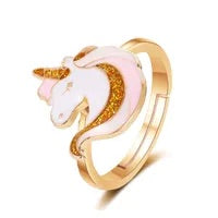 Gold unicorn jewelry set