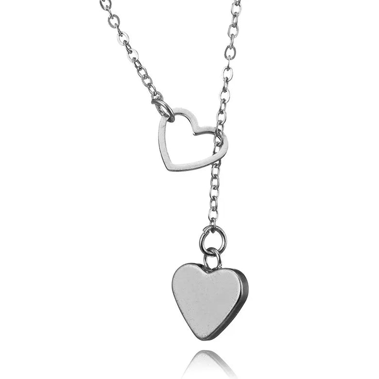 Solid heart necklace set