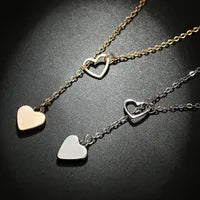 Solid heart necklace set