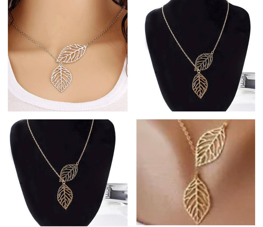 Leaf necklace silver