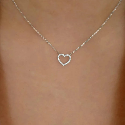 Silver plain heart chain