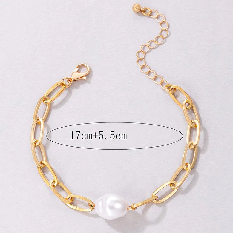 Big Pearl gold style bracelet