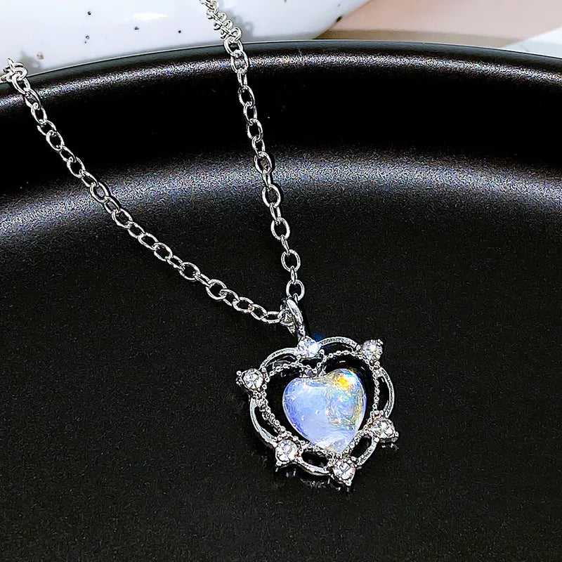 Gemstone heart shaped necklace