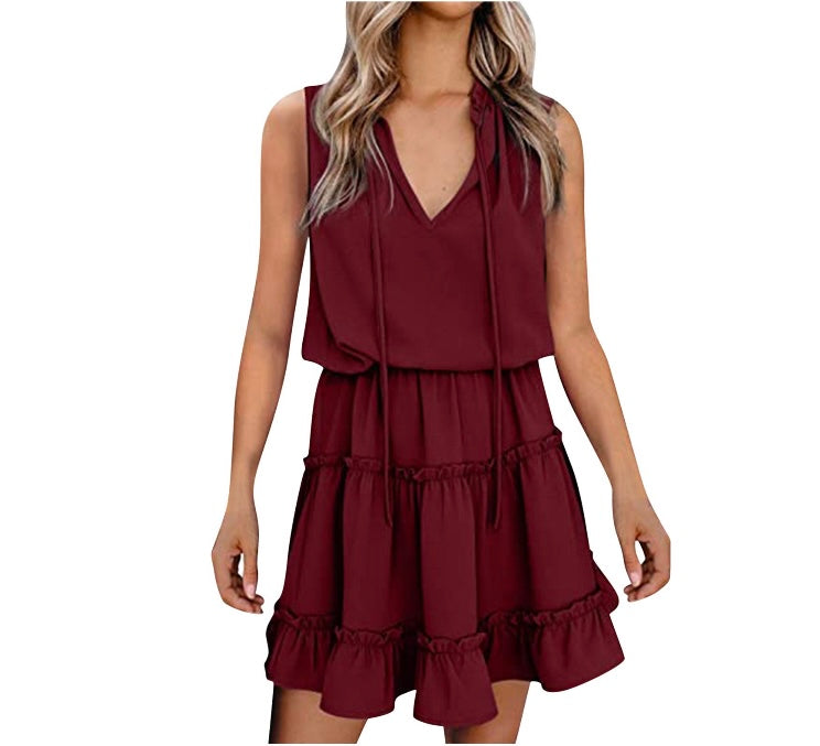 Burgundy summer dress