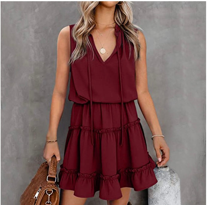 Burgundy summer dress